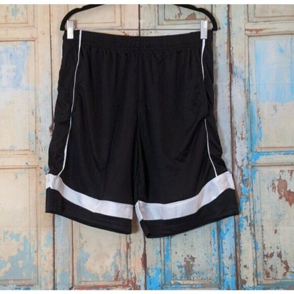 Ultra Performance Mens Size XL Black White Elastic Waist Pull On Athletic Shorts - Picture 2 of 7